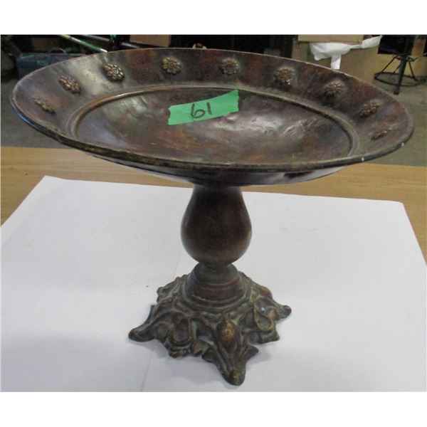 ESTATE:  TIN PEDESTAL BOWL