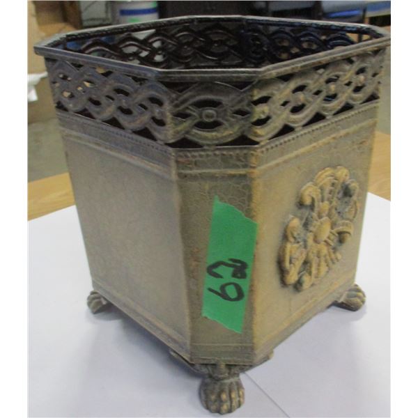 ESTATE:  TIN PLANT HOLDER/VASE
