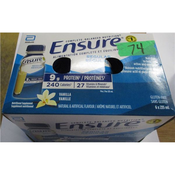 ENSURE REGULAR VANILLA DRINK (6 BOTTLES X 235 ML)