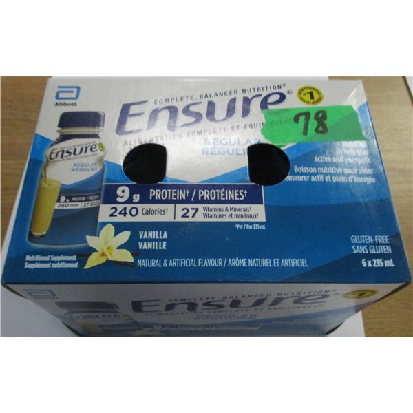ENSURE REGULAR VANILLA DRINK (6 BOTTLES X 235 ML)