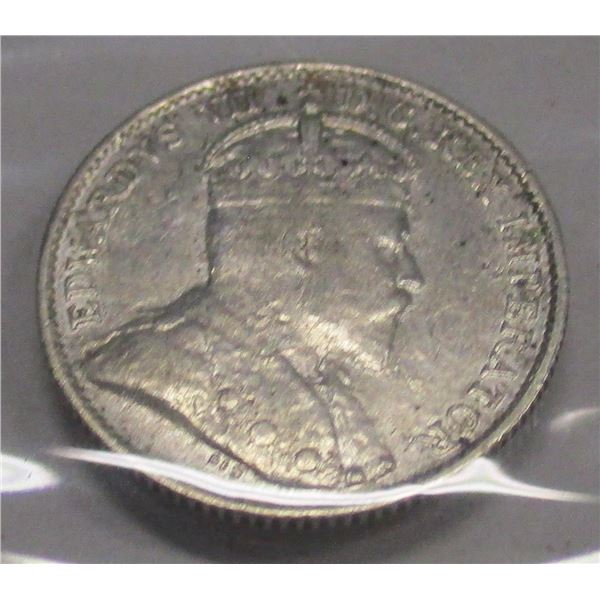 1910 CANADA KING EDWARD VII SILVER FIVE CENT