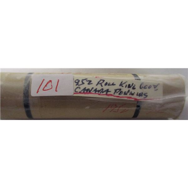 1952 CANADA KING GEORGE VI ROLL OF 50 LAST OF CANADA PENNIES