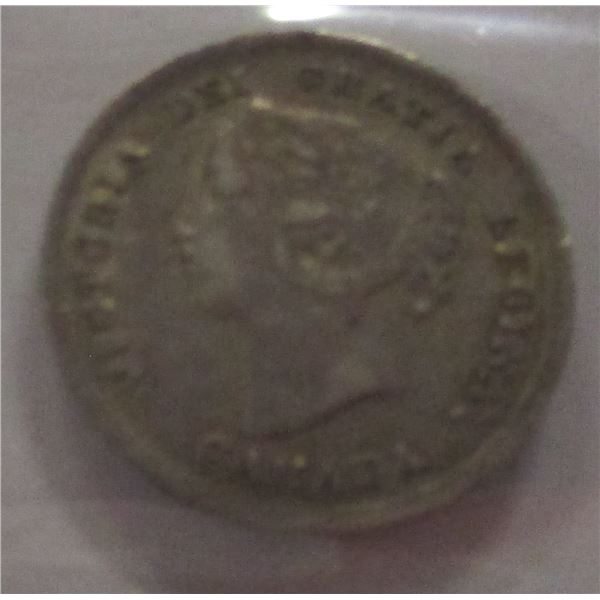 1899 CANADA VICTORIAN SILVER FIVE CENT