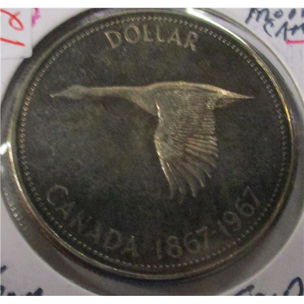 1967 PROOF CAMEO CANADA SILVER DOLLAR (FROM 1967 GOLD SET)