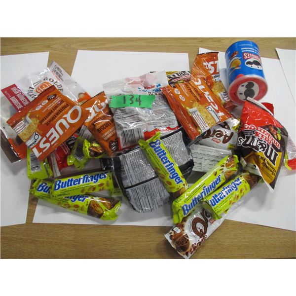 FREIGHT DAMAGE (AS IS):  BOX C/W CANDY, CHIPS, ETC