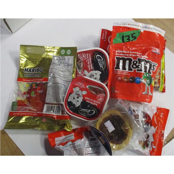 FREIGHT DAMAGE (AS IS):  BOX C/W PET FOOD, CANDY, ETC