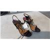 Image 1 : LADIES SIZE 8.5 BLACK LEATHER STRAPPY HEEL STILETTO DRESS SHOES