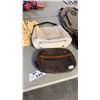 Image 1 : CREAM MONOGRAM TOTE BAG AND A BROWN MONOGRAM SATCHEL