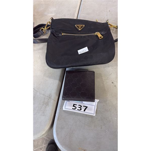 BLACK SATCHEL AND BROWN BI-FOLD WALLET