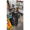 Image 1 : BLACK GOLF BAG W/ ASSORTED GOLF CLUBS