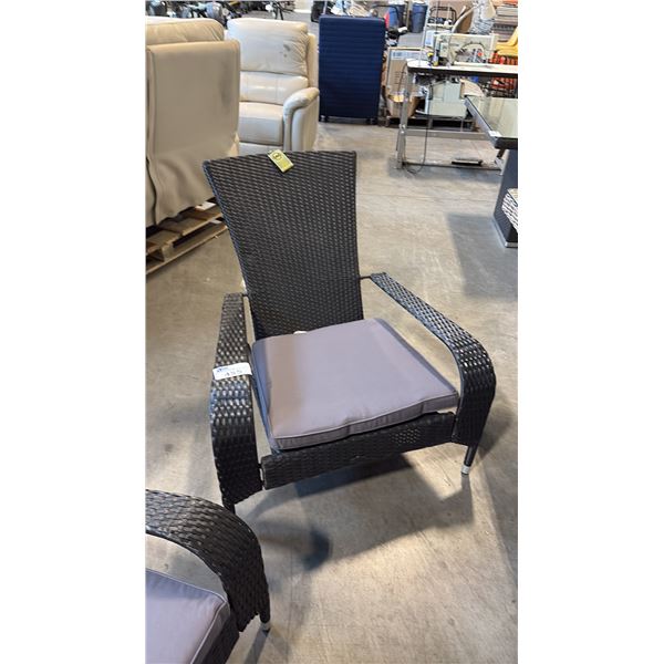 BLACK PATIOFLARE REGULAR MUSKOKA CHAIR W/ 6 CM THICK CUSHION