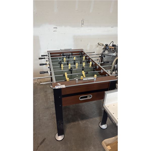WALNUT WOOD-GRAIN FINISH FOOSBALL TABLE