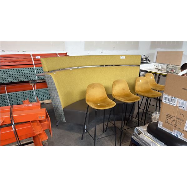 HIGH-BACK LOUNGE SEATING W/ FOUR BAR STOOLS