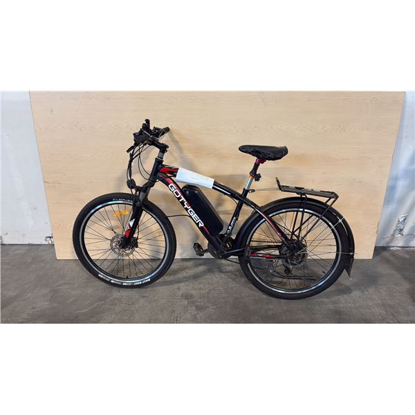 BLACK GOTYGER 24-SPEED FRONT-SUSPENSION PEDAL-ASSIST MTB EBIKE - NO KEY, NO CHARGER