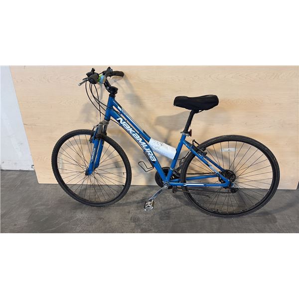 BLUE NAKAMURA ROYAL 18-SPEED FRONT-SUSPENSION HYBRID BICYCLE