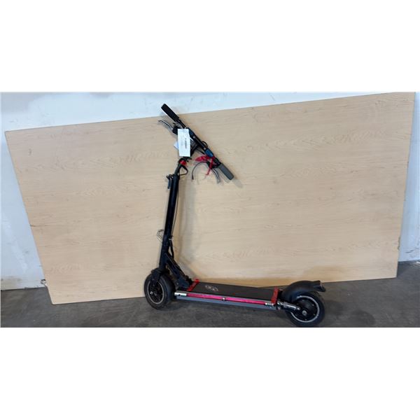 BLACK ELECTRIC KICK-SCOOTER - NO CHARGER, W/ ELECTRICAL ISSUE AND BENT UPPER STEERING COLUMN