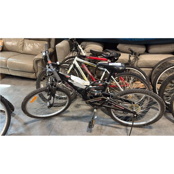 4 ASSORTED BIKES INCL RALEIGH TORA, MT FURY ROADMASTER, TRIUMPH CHALLENGER AND SUPERCYCLE 2100S