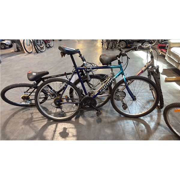 DIAMOND BACK OUTLOOK, SCHWINN SOTO AND ROADMASTER CHROMIUM MOUNTAIN BIKES