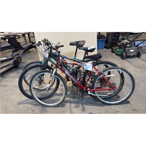 ARASHI CELSIUS, HYPER BEAR MOUNTAIN AND TRIUMPH CHALLENGER MOUNTAIN BIKES
