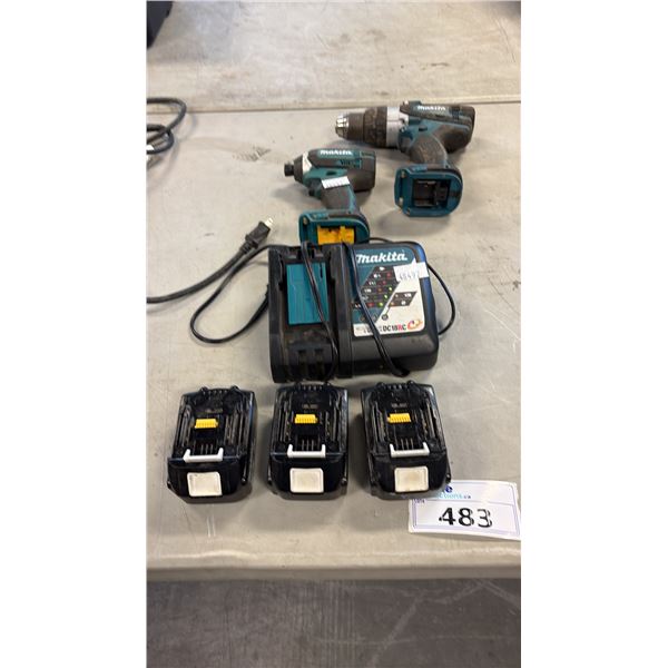 MAKITA DRIVERS W/ CHARGER AND 3 BATTERIES