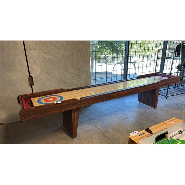 DARK WOODGRAIN FINISH PLAYMASTER SHUFFLEBOARD/CURLING TABLE