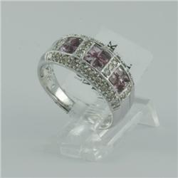 Ring 1.49 ctw Diamond & Pink Sapphire  14K White Gold- SRP$ 3708