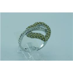 Genuine Diamond & Yellow Sapphire Ring 14K Gold