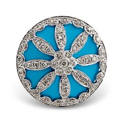 Genuine 9.66 ctw Diamond & Turquoise Earrings  