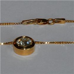 Genuine 1.21 ctw Diamond Solitaire Necklace 14K Yellow Gold