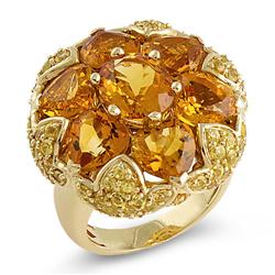 Genuine 12.86 ctw Citrine Ladies Ring  