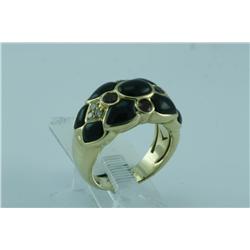 Genuine Diamond & Ruby Ring 14K Gold