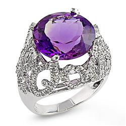 Genuine 10.16 ctw Diamond & Amethyst Ladies Ring  