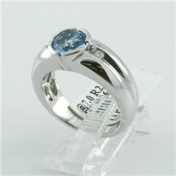 Ring 1.63 ctw Diamond & Blue Topaz  14K White Gold- SRP$ 2285