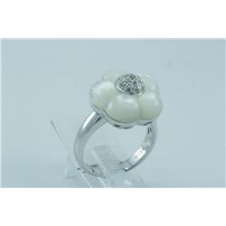 Genuine Diamond & Conch Ring 18K Gold