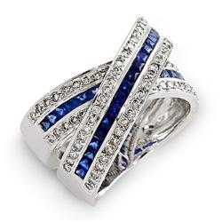 Genuine 2.07 ctw Diamond & Sapphire Ladies Ring  