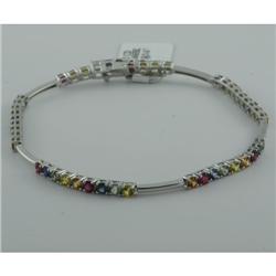 Bracelet 3.67 ctw Multi-color  18K  White Gold- SRP$ 4467