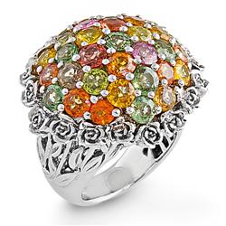 Genuine 12.8 ctw Multi-color Sapphire Ladies Ring  