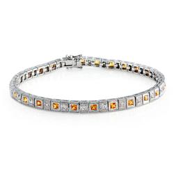 Genuine 2.74 ctw Diamond & Yellow Sapphire Bracelet  