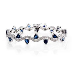 Genuine 12.29 ctw Diamond & Sapphire Bracelet  