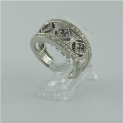 Ring 0.80 ctw Diamond & Pink Sapphire  14K White Gold- SRP$ 3466