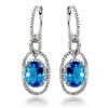 Image 1 : Genuine 5.48 ctw Diamond & Topaz Earrings  