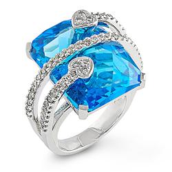 Genuine 30.0 ctw Diamond & Topaz Ladies Ring  