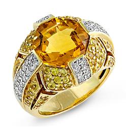 Genuine 6.38 ctw Diamond & Multi-color Ring  