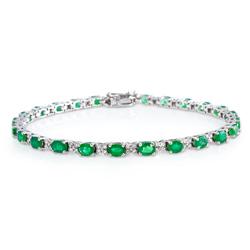 Genuine 5.22 ctw Diamond & Emerald Bracelet  