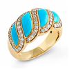 Image 1 : Genuine 0.70 ctw Diamond & Turquoise Ladies Ring  