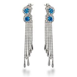 Genuine 2.50 ctw Diamond & Topaz Earrings  