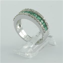 Ring 1.78 ctw Diamond & Emerald  14K White Gold- SRP$ 3745