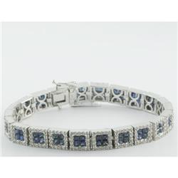 Bracelet 11.56 ctw Diamond & Blue Sapphire  14K White Gold- SRP$ 21954
