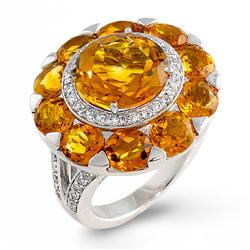 Genuine 9.14 ctw Diamond & Citrine Ladies SM  