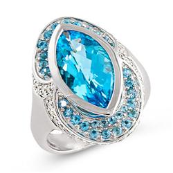 Genuine 5.77 ctw Diamond & Topaz Ladies Ring  